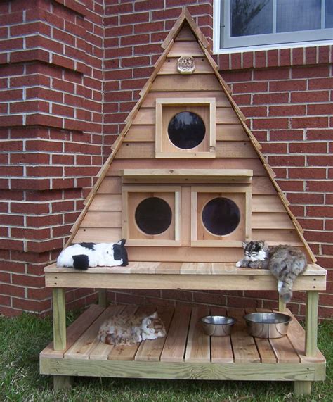 metal outside cat house|best outdoor feral cat house.